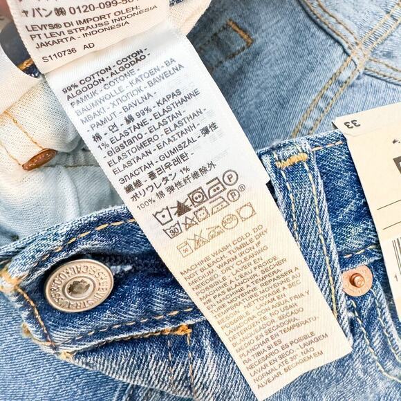 Levi's 501 Shorts Stretch Denim Jeans SZ33 9" Inseam NWT - Picture 4 of 6